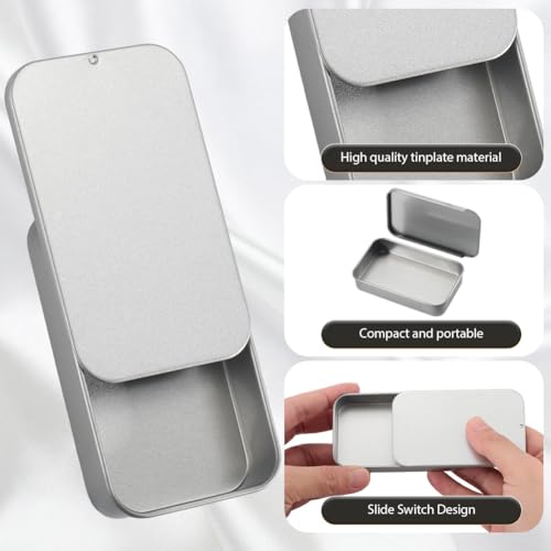 Petites boîtes rectangulaires en métal argenté contre la perte de vos petits objets - 5