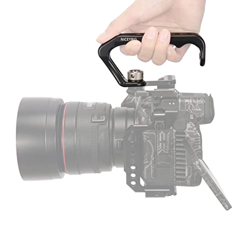 NICEYRIG Top Handle with ARRI Style Locating Holes& Cold Shoe Adapter for DSLR Camera Cage,Camcorder -536 - Image 2