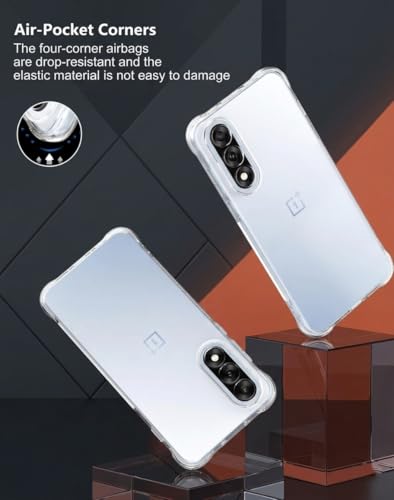 Image of Fashionury 3D Raised Transparent Crystal Clear Back Cover for OnePlus Nord 5 | Shockproof Design | Anti-Slip Grip | Camera Protection | 360 Degree Protection Mobile Case