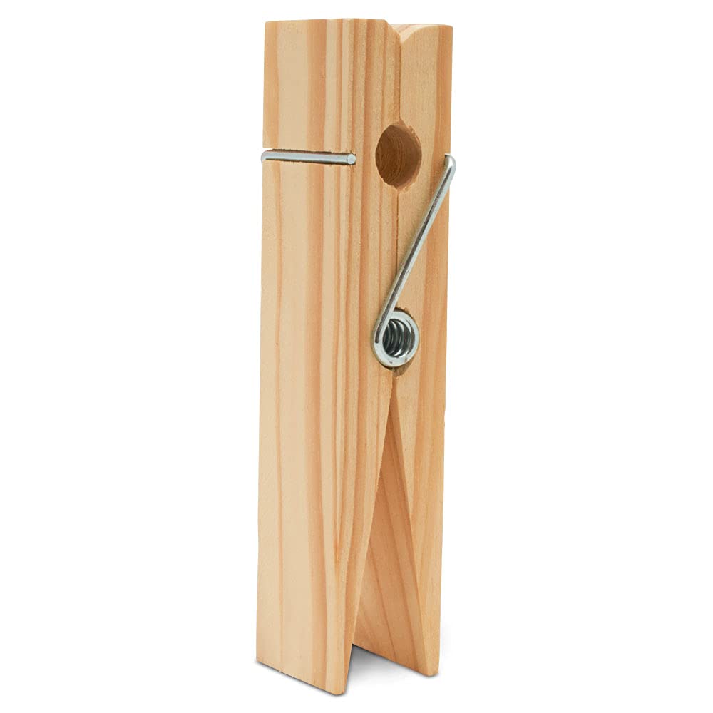 Mollette grandi in legno da 15,2 cm, confezione da 10, resistenti, per decorazioni fai da te e lavori artigianali, Woodpeckers