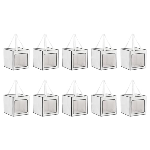 Sacs-cadeaux kraft moyen PATIKIL 10x10x20 cm avec poignées pour mariages et fêtes