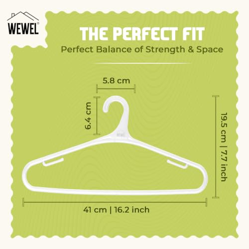 Image of WEWEL 40 Pcs Premium Hangers for Hanging Clothes (Matt Finish)(Bendless Design)(White | 40)