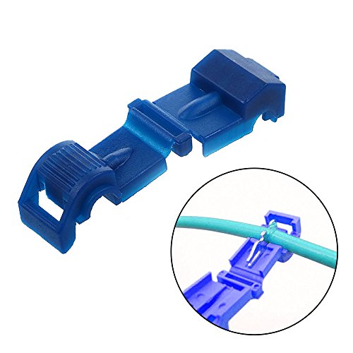 Airic T-Tap Wire Connectors Quick Splices 100Pcs 18-14 Gauge Blue Wire Terminals T Tap Self-Stripping Radio Wire Splice Terminals #TOP1