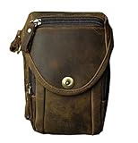 Vintage Leather Phone Belt Bag Waist Pack for Outdoor Travel Flip Phone Case Holster Bum Fanny Pouch...