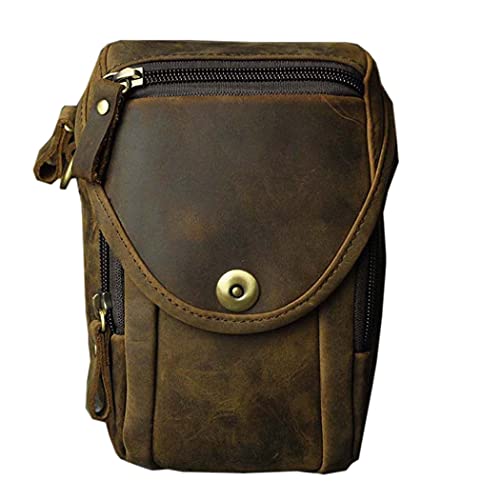 Vintage Leather Phone Belt Bag Waist Pack for Outdoor Travel Flip Phone Case Holster Bum Fanny Pouch Money Coin Purse Wallet Small Shoulder Pocket