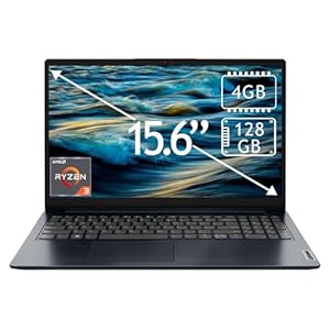 Laptop FHD de 15.6 pulgadas, AMD Ryzen 3 y Radeon, 4 GB de RAM, SSD de 128 GB, azul abismo por Lenovo