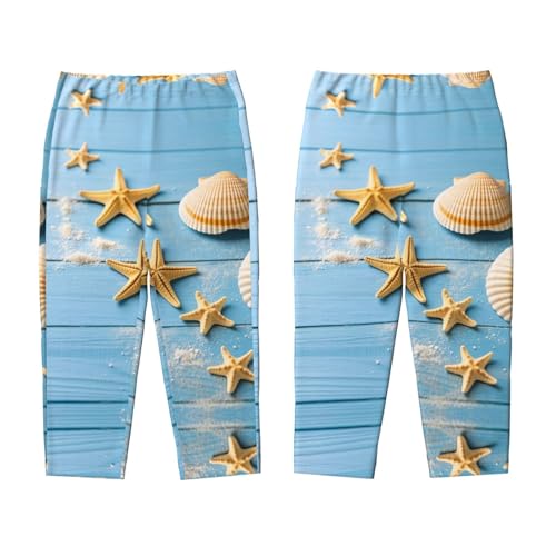 Pajama Pants Pajama Bottoms with Elastic Waistband Sleepwear Lounge PantsShell Starfish Blue Wooden3