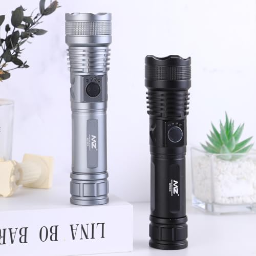 Image of MZ M983 (Rechargeable LED Metal Torch) Zoomable 5 Modes Flashlight, Super Bright 100W Light with 1200mAh Battery