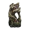 Alpine Corporation WIN738 Outdoor Floor Cascading Natural Woodland Tree Trunk Water Fountain with LED Lights, 39", Brown