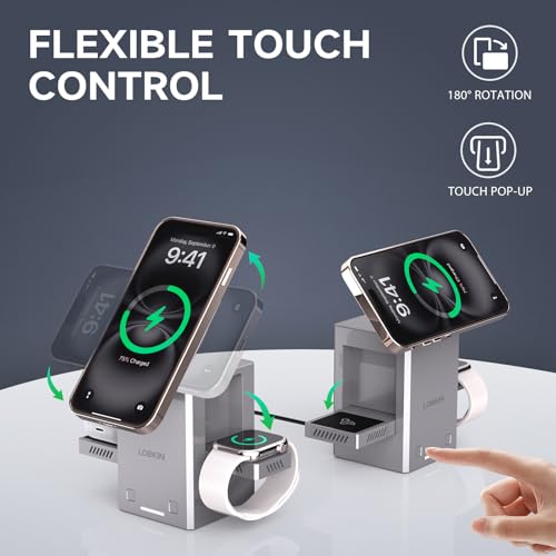 LOBKIN 3 in 1 Wireless Charging Station for Apple Multiple Devices - image 3