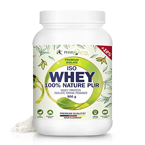 Pharmavital By Nature Iso Whey Protein Eiweiß-Pulver - 900 g - Nature Pur - Anti-Heißhunger, Gewichtsmanagement und Muskelaufbau Cover