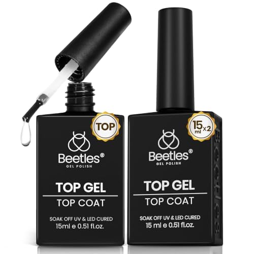 Image of Beetles No Wipe Gel Top Coat Gel Nail Polish 2Pcs 15ml