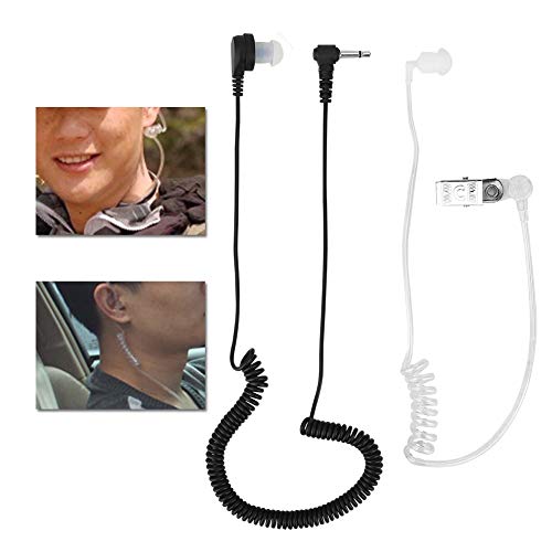 Auricular de Tubo Acústico de Vigilancia, Antirradiación para Radio, Sonido para Seguridad Policial, Hotel, Color Negro, Cable de 1 M
