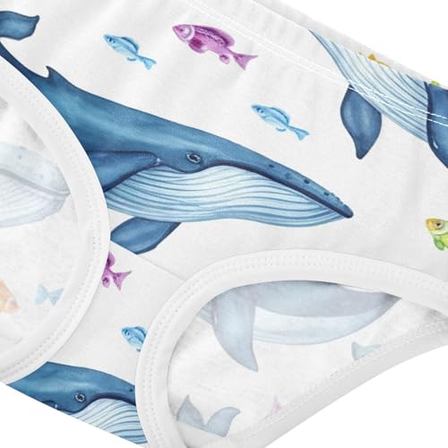 Designer Toddler Girls Underwear 2t Cotton Little Girl Panties Blue Whales Colorful Fish White Briefs Undies Kids4