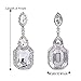 BriLove Women's Elegant Wedding Bridal Crystal Beaded Teardrop Chandelier Emerald Cut Infinity Figure 8 Dangle Earrings