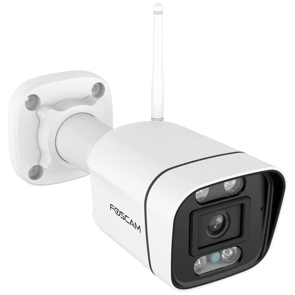Foscam V5P 5 MP Dual-Band WLAN Überwachungskamera mit integriertem Scheinwerfer und Einer Alarmsirene (weiß)