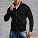 LAOARA Herren Sweatjacke Pullover Hoodie Sweatshirt ohne Kapuze mit Reißverschluss Zipper Fleecejacke Schwarz 2XL