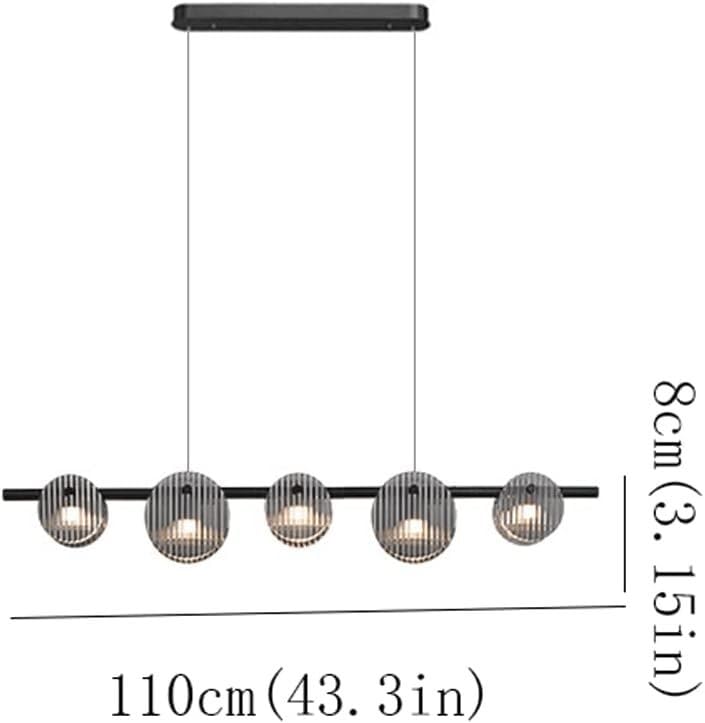 Stainless Steel Glass Chandelier Simple Art LED Dimmable Long Ceiling Lighting Restaurant Bar Decoration Suspended Light Fixture