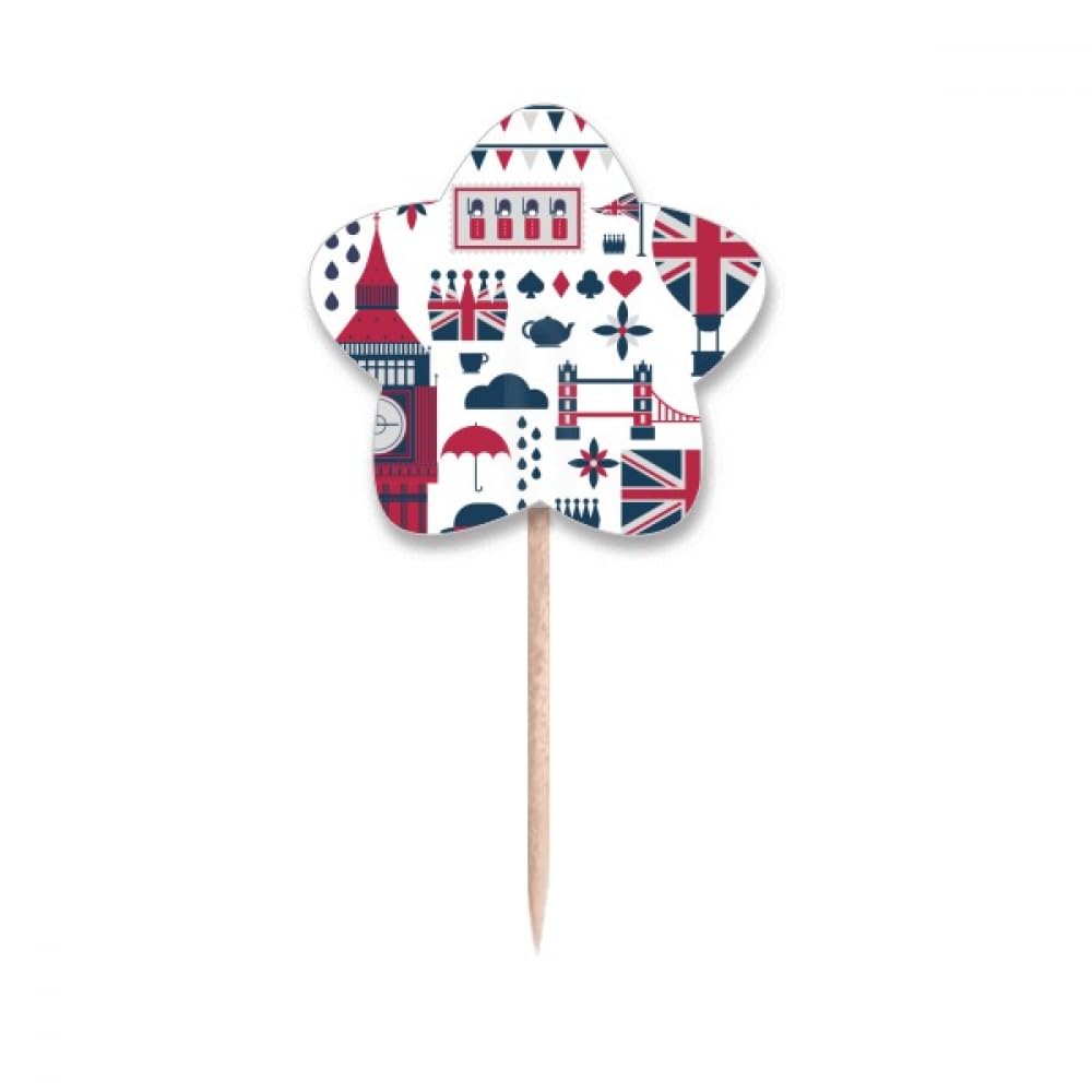 Cupcake picks Angleterre avec mini drapeau et motif soldat de Londres