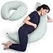 Niimo Cuscino Allattamento e Gravidanza XXL - Cuscino Gravidanza per Dormire con Federa 100% Cotone, Vincitore Del Doppio Platino Nel 2022, Ciambella Allattamento Neonato, Cuscino per Gravidanza immagine
