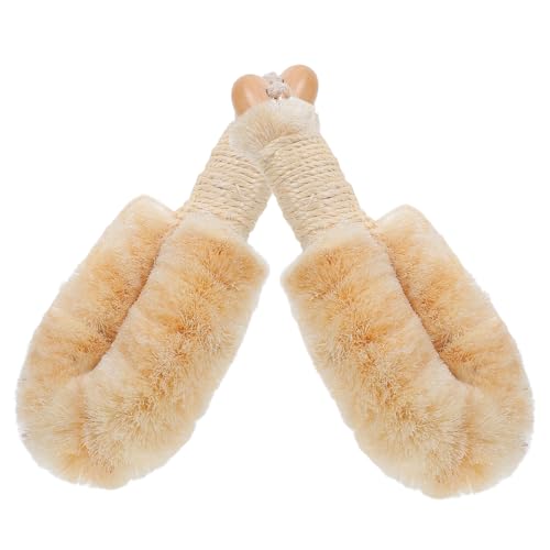 Brosse pour le corps et visage en sisal adieu peau sèche lot de 2 beige