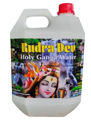 Rudra DevPure Ganga Jal Holy Water 5 L, Pack of 1 Bring Positive Energy to Your Religious Activities Hand Filled from Kalighat