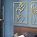 Glamativity Large 4 Pack Gold Wall Art Décor, Minimalist Décor Single Line Art Wall Décor, Real Metal Wall Art, Woman's Body Shape Abstract Wall Art (Gold Classic Style, L Size 22.5 x 15.7'')