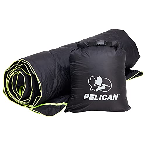 Pelican Outdoor Woobie Camping Accessories - Blanket - Poncho Liner w/Carry Bag - [Water Resistant] [600 Duck Down Fill] - Light, Soft, Warm Travel Blanket - Camping Gifts for Hiking, Picnic - Black