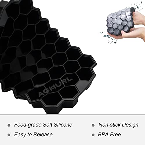 Aghurl Ice Cube Tray, Silicone Ice Mold With Lid, 37 Cubes Ice Trays For Chilled Drinks, Whiskey & Cocktails, Stackable Flexible Safe Ice Ball Maker #TOP2