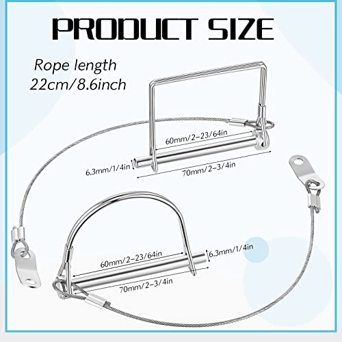 image for Umigy 10 Pcs Trailer Coupler Pin with Steel Quick Release Ring, 2-3/4