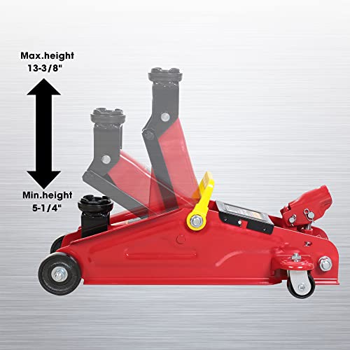 Big Red Hydraulic Trolley Service Lift Jack/Portable Floor Jack With Special Slow Release And Blow Mold Carrying Storage Case : 2 Ton (4,000 Lb) Capacity, Red,T82012Gs #TOP1