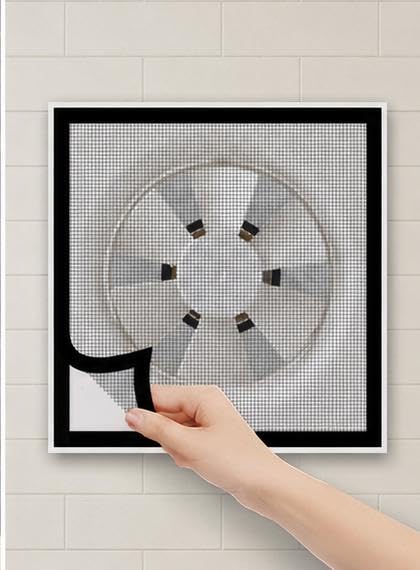 Mosquito Net for Exhaust Fan & Small Windows - 60x60 cm Washable Fiberglass Mesh, Insect & Dust Protection for Kitchen & Bathroom_Black_24 x 24 inch/2x2feet-image-44