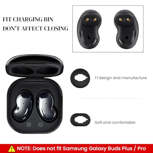 Image of ZORBES 6 Pairs Silicone Eartips S /L Compatible with Galaxy Buds Live | Secure Fit, Reduced Sound Leakage, Soft Silicone, Small /Large Sizes, Easy Cleaning