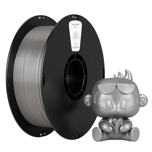 kexcelled PETG Filament 1.75mm,Metal Silver PETG 3D Printer Filament 1kg Spool (2.2lbs), Upgrade Stronger Toughness Printing Consumables, Dimensional Accuracy +/-0.03mm,Fit Most FDM Printer