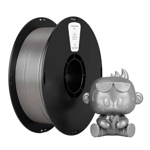 kexcelled PETG Filament 1.75mm,Metal Silver PETG 3D Printer Filament 1kg Spool (2.2lbs), Upgrade Stronger Toughness Printing Consumables, Dimensional Accuracy +/-0.03mm,Fit Most FDM Printer