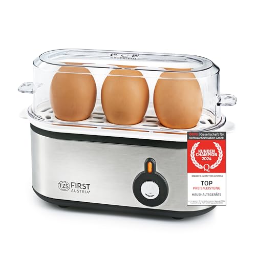 TZS First Austria Elektrischer Eierkocher 210W, 3 Eier, mit Messbecher und Eierstecher, für...