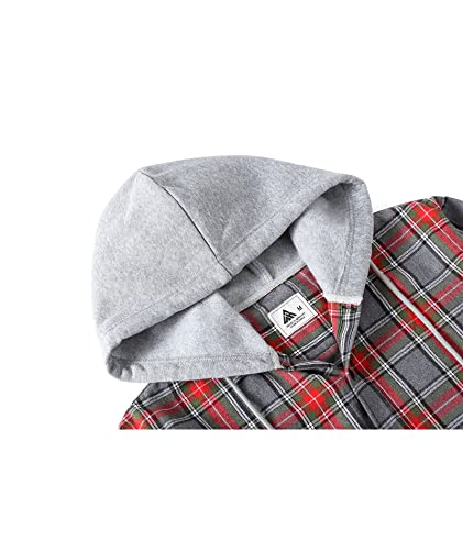 Image of SCODI Mens Flannel Hoodie Shirt Casual Button Down Plaid Long Sleeve Shirts