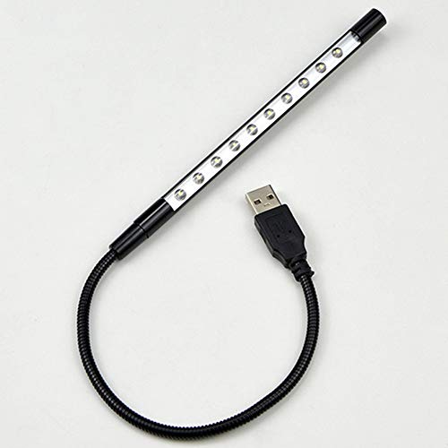 LED-Lampen Flexibel Schwanenhals Laptop Lampe USB Tragbar Lampen Für Notebooks, Tablets, Powerbanks, PC -Nachtlampe, Leselampe, Laptoplampe,Schwarz