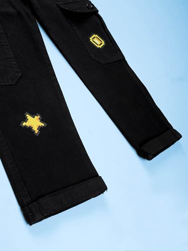 Image of KiddoPanti Unisex Denim Dungaree Pant With Cargo Pockets