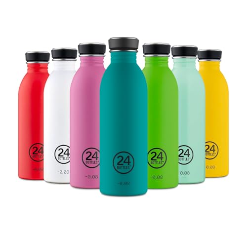 24Bottles Urban Trinkflasche 500 ml Tägliche Verwendung Schwarz, Blau Edelstahl, Atlantic Bay