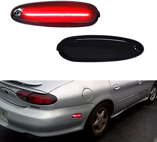 Tonsya For 1996-1999 Ford Taurus 1996-1999 Mercury Sable 2002-2005 Ford Thunderbird Rear Bumper Side Marker Lights Red LED 116-3057L, 116-3057R