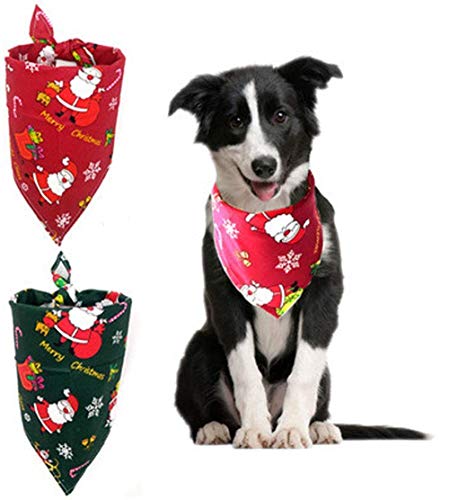 2 Pcs Dog Bandana Pet Scarf, Triangle Bibs Kerchief Set For Girls And Boys Cotton Handmade Neckerchief #TOP29