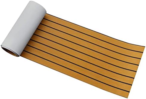 Anti Slip EVA Foam Faux Teak Decking Sheet,Stretchable Boat Teak Decking,DIY Self-Adhesive Floor Pad for Fish Boat Yacht RV Flooring Decking, 240 * 45cm