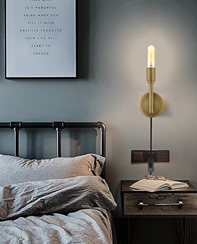 Phansthyminimalistindustrialwallsconcessetof2simplicitypluginwalllampswithswitchforlivingroombedroombedside2packantique Urban Country Home Decor Phansthy minimalist industrial wall sconces set of 2 simplicity plug in wall lamps with switch for living room bedroom bedside 2 pack antique urban country home decor