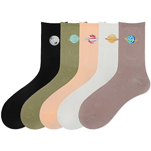 Image of IIG Women's Fashion Cute Cotton Socks Novelty Funny Above Ankle Crew Socks Holiday Gifts for Women 4 /5 Pairs