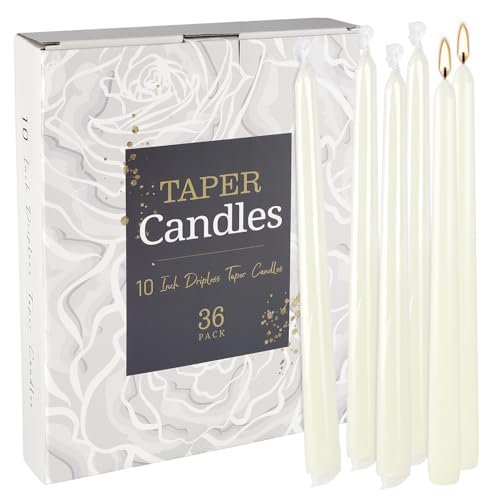 Yoroxrg TAPER36 36 Pack Ivory White Taper Candles thumb #5