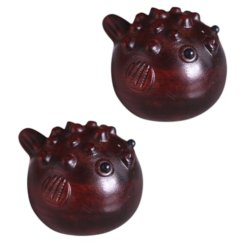 Poisson-Globe Bois statuette animal mer : lot de 2 jouets décorations océan maison chambre enfant
