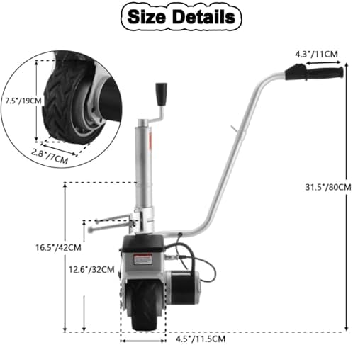 Electric Trailer Mover - Motorised Dolly with 5000lbs Capacity, 350W Motor, 22 FT/min Speed for Easy Towing and Maneuvering