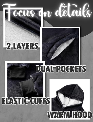 Huglanket Moletom com capuz para presente de papai, cobertor com capuz tamanho único para aniversári