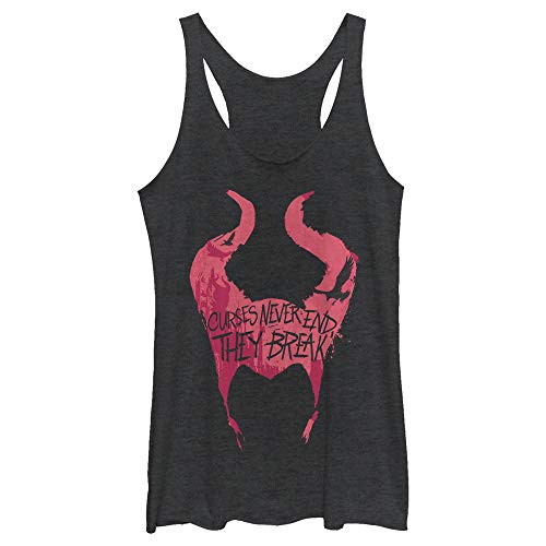 Disney Maleficent Cursed Womens Racerback Tank Top Black Heather